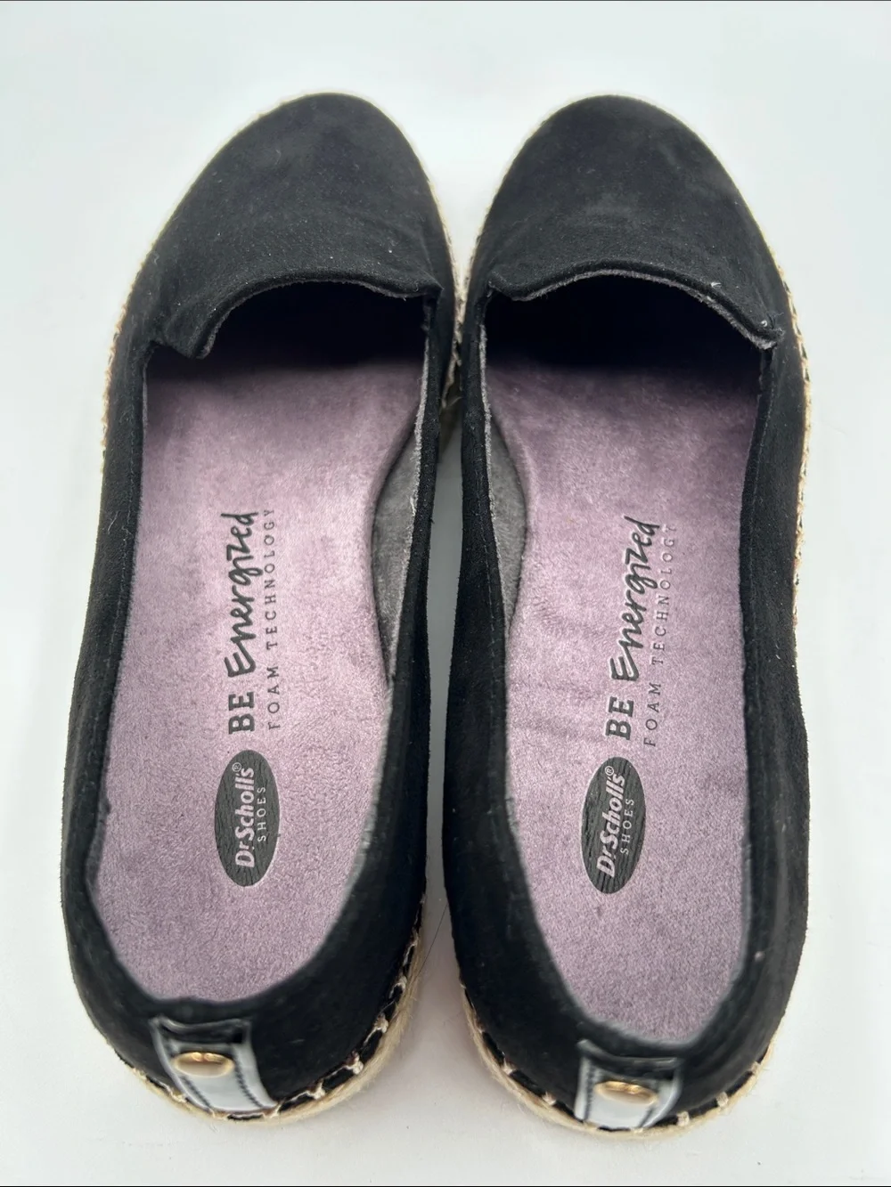 Dr. Scholl's Black Canvas Espadrille Slip-On Platform Shoes